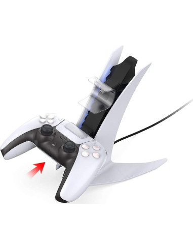 Cargador Doble PS5 OLYGIVE con Luces LED y Carga Rápida