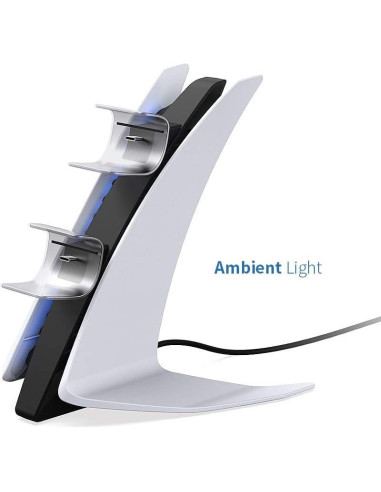 Cargador Doble PS5 OLYGIVE con Luces LED y Carga Rápida