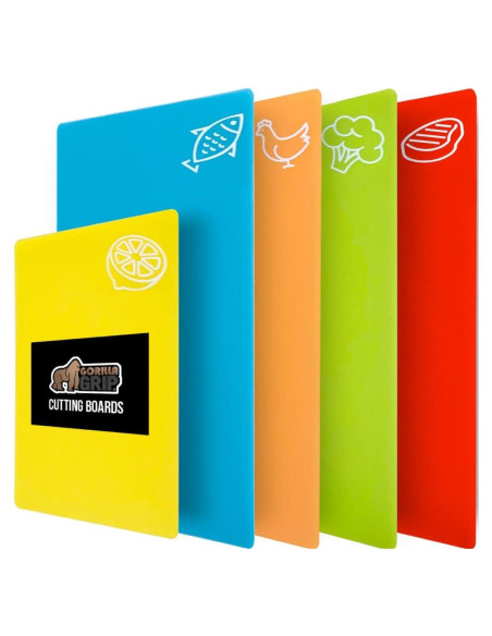 Juego de 5 Tablas de Cortar Flexibles Gorilla Grip Multicolor