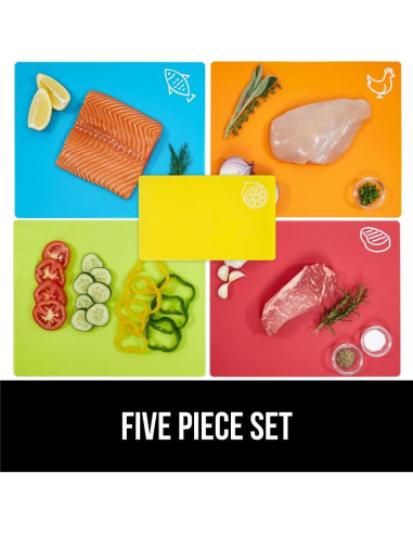 Juego de 5 Tablas de Cortar Flexibles Gorilla Grip Multicolor