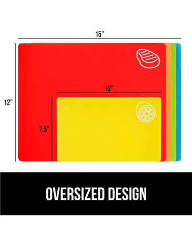 Juego de 5 Tablas de Cortar Flexibles Gorilla Grip Multicolor