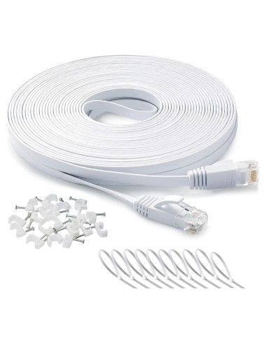 Cable Ethernet Cat 6 30.48 m Blanco UTP Alta Velocidad