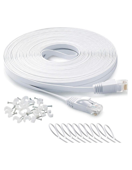 Cable Ethernet Cat 6 30.48 m Blanco UTP Alta Velocidad