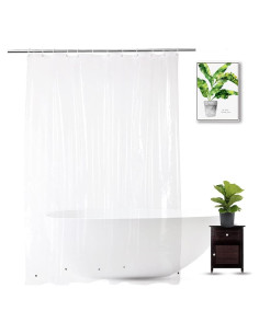 Forro de Ducha Transparente WellColor 183x191 cm PEVA Impermeable
