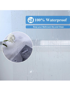 Forro de Ducha Transparente WellColor 183x191 cm PEVA Impermeable 2