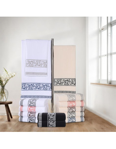 Juego de Toallas de Algodón Superior 6 Piezas Chocolate 2