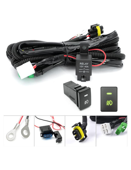 Kit de Conector de Cableado de Faro Antiniebla Toyota H11 H8