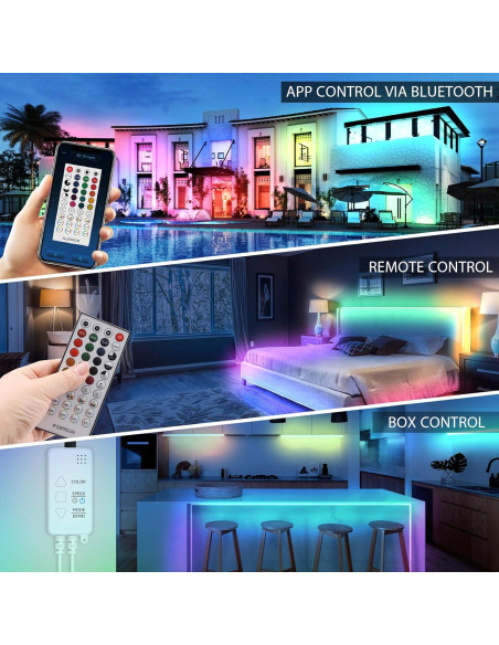 Tira LED RGBIC Dimmable 5M Yankon, impermeable y control remoto