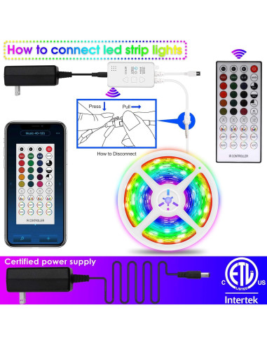 Tira LED RGBIC Dimmable 5M Yankon, impermeable y control remoto