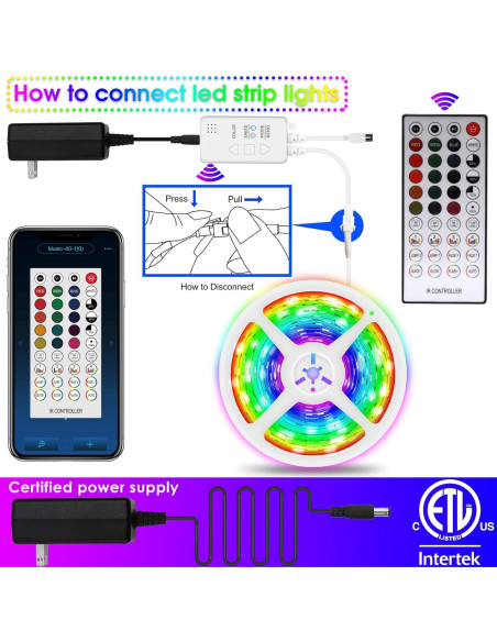 Tira LED RGBIC Dimmable 5M Yankon, impermeable y control remoto