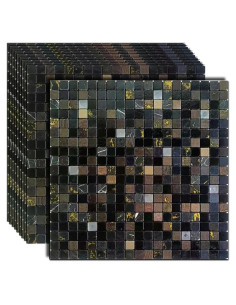 10 Hojas Azulejo Autoadhesivo Sanyeskkiy 30.48x30.48cm Gris