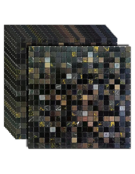 10 Hojas Azulejo Autoadhesivo Sanyeskkiy 30.48x30.48cm Gris