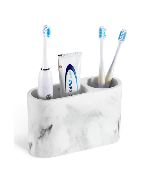Soporte para Cepillos de Dientes Luxspire 2 Ranuras Blanco