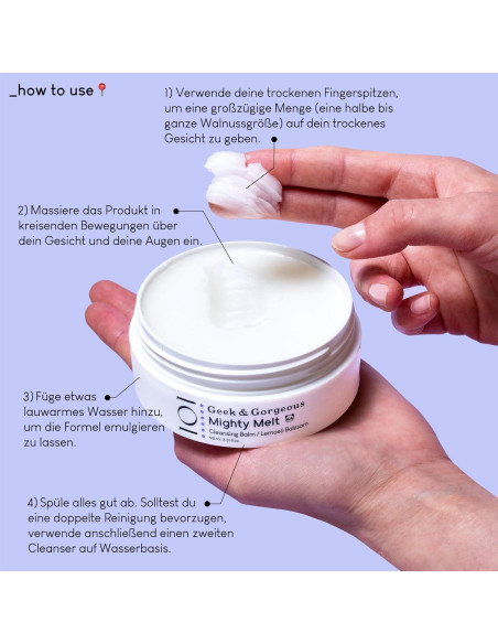Bálsamo Limpiador Geek & Gorgeous Mighty Melt 93.6 g - Suave para Piel