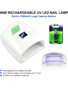 Lámpara de Uñas UV LED Nailshow 66W Recargable Profesional 2