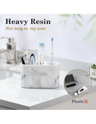 Soporte para Cepillos de Dientes Luxspire 2 Ranuras Blanco