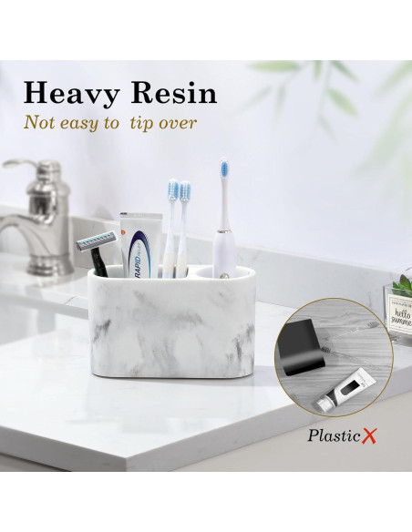 Soporte para Cepillos de Dientes Luxspire 2 Ranuras Blanco