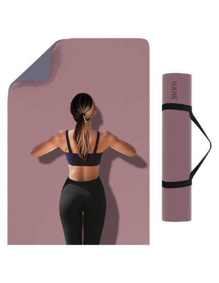Esteras de Yoga Antideslizantes HAHE 183x80cm Rosa Oscuro