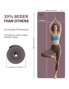 Esteras de Yoga Antideslizantes HAHE 183x80cm Rosa Oscuro 2