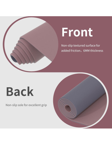 Esteras de Yoga Antideslizantes HAHE 183x80cm Rosa Oscuro