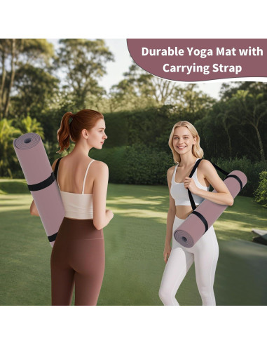 Esteras de Yoga Antideslizantes HAHE 183x80cm Rosa Oscuro