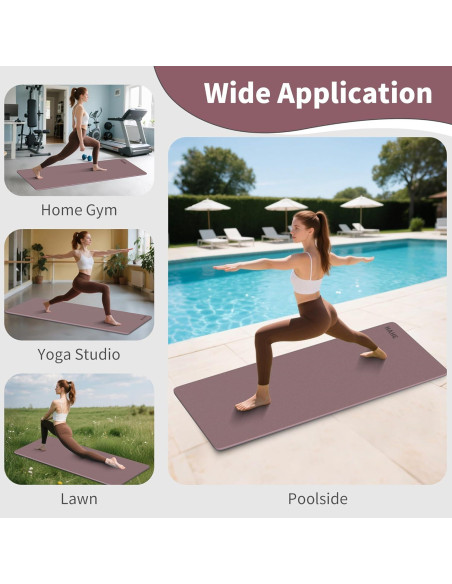 Esteras de Yoga Antideslizantes HAHE 183x80cm Rosa Oscuro