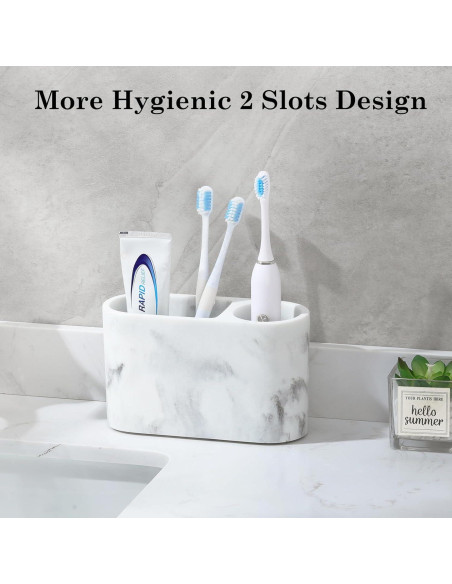 Soporte para Cepillos de Dientes Luxspire 2 Ranuras Blanco