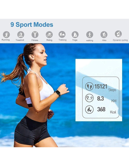 Reloj Inteligente VAOYAO ID205L Negro, Pantalla Táctil 1.3", IP68