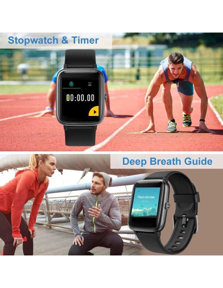 Reloj Inteligente VAOYAO ID205L Negro, Pantalla Táctil 1.3", IP68