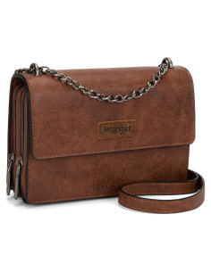 Bolso Cruzado Wrangler Flap Marrón Oscuro para Mujeres