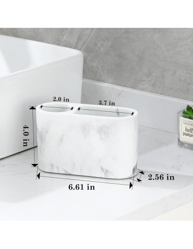 Soporte para Cepillos de Dientes Luxspire 2 Ranuras Blanco
