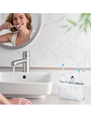 Soporte para Cepillos de Dientes Luxspire 2 Ranuras Blanco