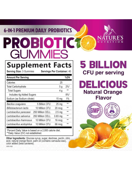 Gomitas Probioticas Naturaleza 120 Unidades 5 Mil Millones CFU Gomitas Probioticas Naturaleza 120 Unidades 5 Mil Millones CFU