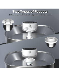 Fuente de Agua para Gatos QXQXIN Acero Inoxidable 3.2L 4 Filtros 2
