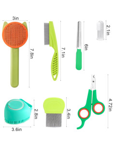 Kit de Limpieza para Mascotas VCZONE 8 Piezas Verde 2