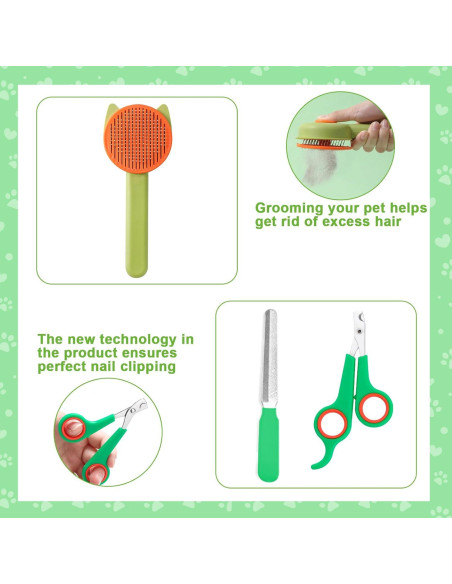 Kit de Limpieza para Mascotas VCZONE 8 Piezas Verde