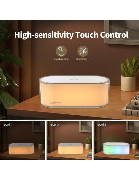 Lámpara LED Táctil con Cargador Inalámbrico xhtechnology