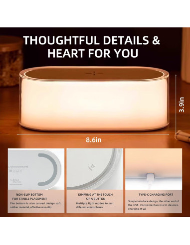 Lámpara LED Táctil con Cargador Inalámbrico xhtechnology