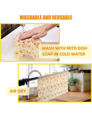 Envolturas de Cera de Abeja Genérico - Juego de 7 Tamaños