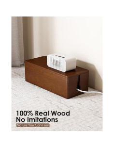 Caja Organizadora de Cables de Madera YECAYE con Tapa Magnética 2