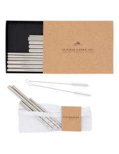 Set de 19 Pajitas Reutilizables Acero Inoxidable A Bar Above