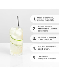 Set de 19 Pajitas Reutilizables Acero Inoxidable A Bar Above 2