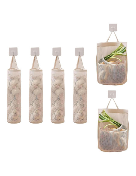 6 Bolsas de Almacenamiento de Malla HINIHAO Reutilizables 17.78x41.91cm