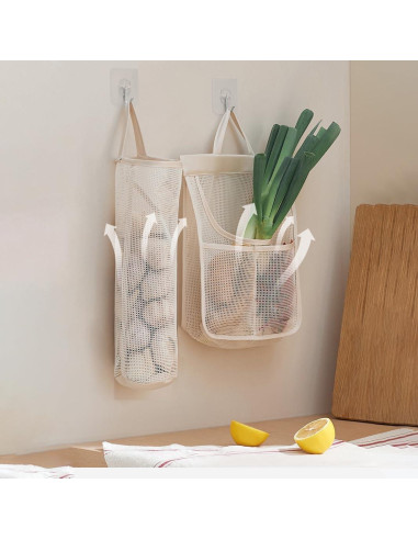 6 Bolsas de Almacenamiento de Malla HINIHAO Reutilizables 17.78x41.91cm