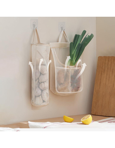 6 Bolsas de Almacenamiento de Malla HINIHAO Reutilizables 17.78x41.91cm