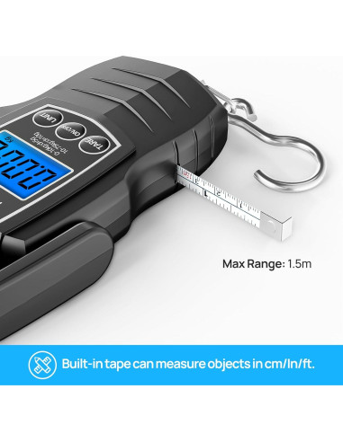 Balanza Digital de Equipaje Meilen 75Kg con Cinta Métrica 1.5m