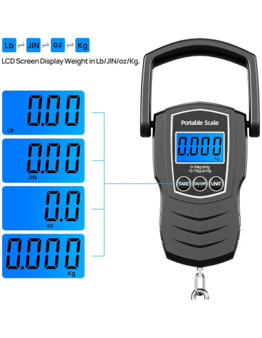 Balanza Digital de Equipaje Meilen 75Kg con Cinta Métrica 1.5m