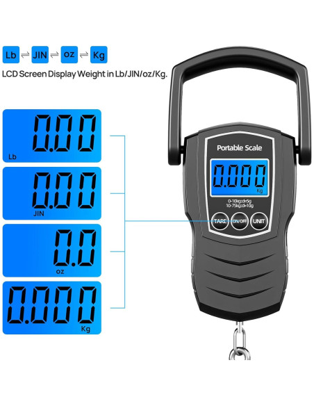 Balanza Digital de Equipaje Meilen 75Kg con Cinta Métrica 1.5m