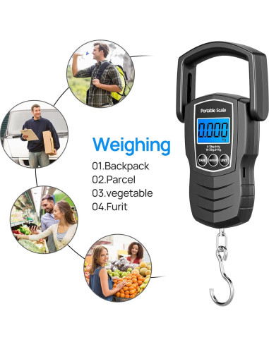 Balanza Digital de Equipaje Meilen 75Kg con Cinta Métrica 1.5m