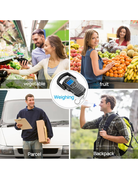 Balanza Digital de Equipaje Meilen 75Kg con Cinta Métrica 1.5m